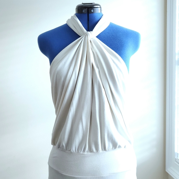 Michelle Mason Ivory Tie Dress ASO Nicole Richie M - Picture 3 of 7